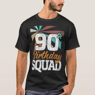 90th Birthday Squad Retro Men Women   90 Years Old T-Shirt