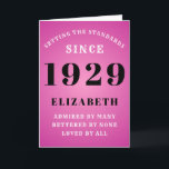 90th Birthday Standards Born 1929 Add Your Name Card<br><div class="desc">Easily customise the text to the front and the interior of this birthday card using the template provided. Part of the setting standards range of greeting cards.</div>