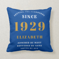 90th Birthday Standards Born 1929 Blue