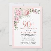 90th Birthday Surprise Party Blush Pink Floral