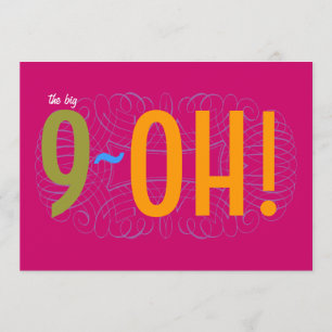 90th Birthday - the Big 9-OH! Invitation