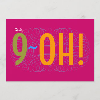 90th Birthday - the Big 9-OH! Invitation