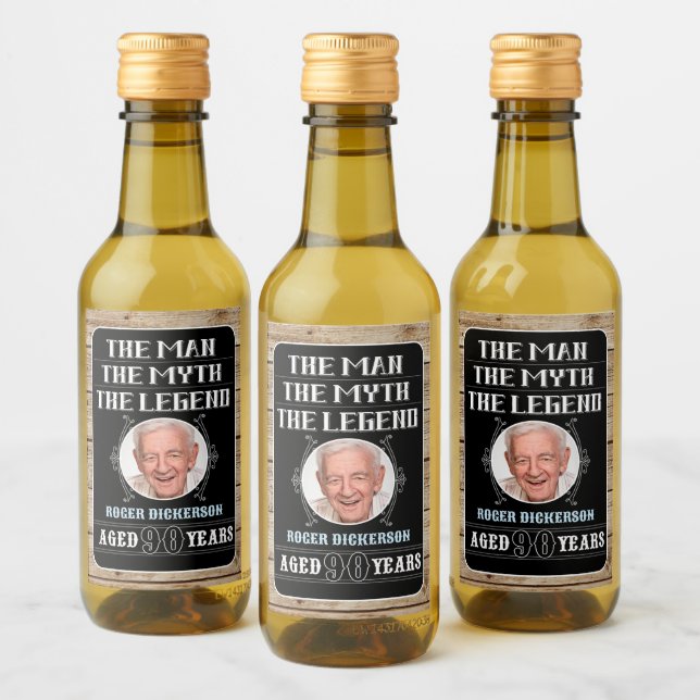 90th Birthday The Man, The Myth, The Legend    Wine Label (Bottles)