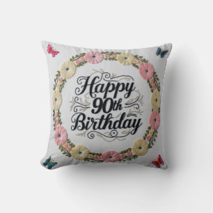 90th Birthday Throw Pillow: A Keepsake of Cherishe Cushion