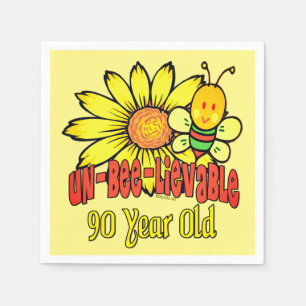 90th Birthday - Unbelievable at 90 Years Old Napkin
