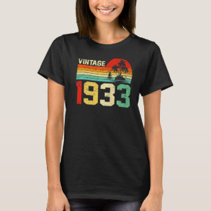 90th Birthday Vintage 1933 Retro Men Women 90 Yea T-Shirt