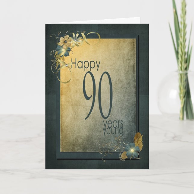 90th Birthday-vintage frame Card (Front)