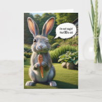 90th Birthday Winking Rabbit With a Carrot