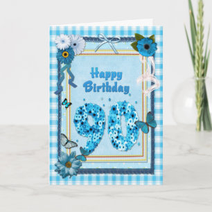 90th Birthday with a scrapbook effect Card