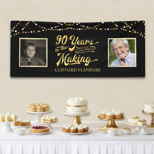 90th Birthday YEARS IN THE MAKING String Lights Banner