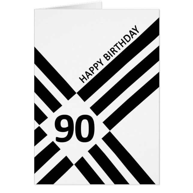 90th Diagonal Black Line Design Birthday (Front)