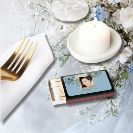 90th Floral Blue Gold Elegant Photo Birthday