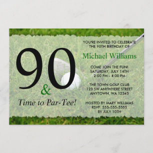 90th Golf Birthday Party Invitations