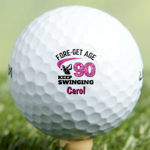 90th Golfer Gift for CoWorker - Keep Swinging Golf Balls