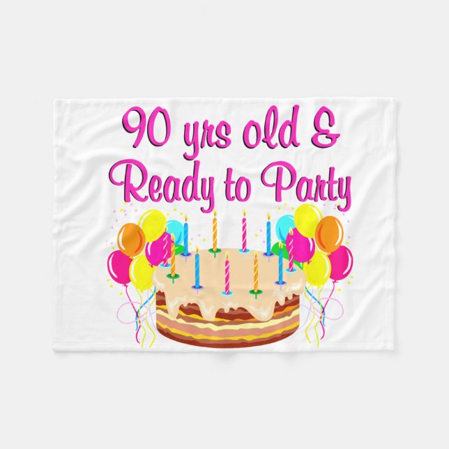 90TH PARTY GIRL FLEECE BLANKET (Front (Horizontal))