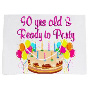 90TH PARTY GIRL LARGE GIFT BAG