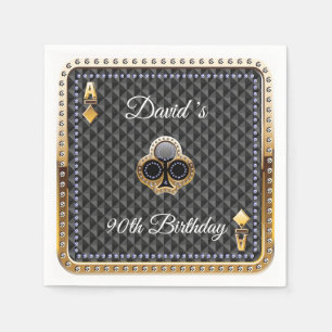 90th Poker Playing Card Casino Birthday Napkins