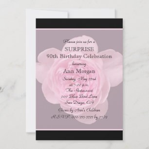 90th Surprise Birthday Party Invitation Rose Flora