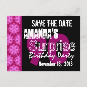 90th Surprise Birthday Party Pink Pattern Template
