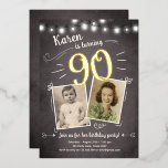 90th Vintage Retro Photo Ninety Surprise Birthday<br><div class="desc">♥ A perfect way to invite your guests to this special birthday party!</div>