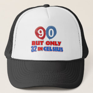 90th year birthday designs trucker hat
