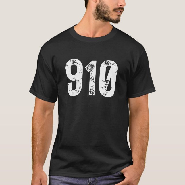 910 Area Code Fayetteville NC Mobile Telephone Are T-Shirt (Front)