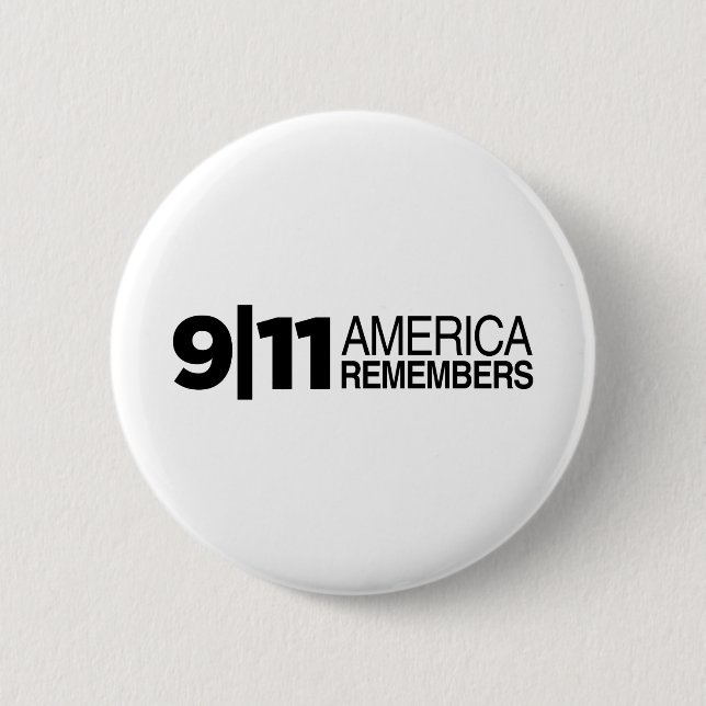 911 America Remembers 6 Cm Round Badge (Front)