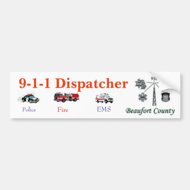 911 Dispatcher Bumper Sticker (Front)