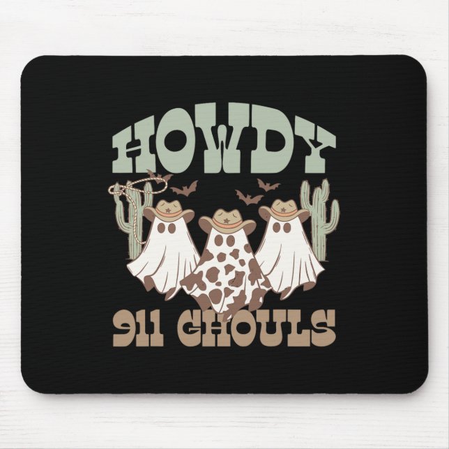 911 Dispatcher Dispatch Ghouls Halloween Ghost Wes Mouse Mat (Front)