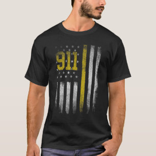 911 Dispatcher  Dispatch Us Flag Police Emergency  T-Shirt
