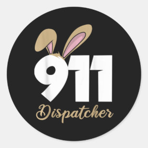 911 Dispatcher Easter Pullover Hoodie  Classic Round Sticker