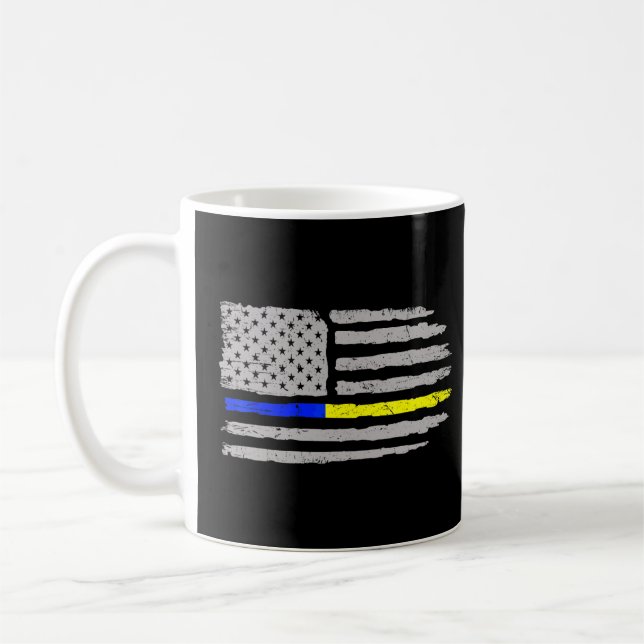 911 Dispatcher Flag First Responder  911 Operator  Coffee Mug (Left)