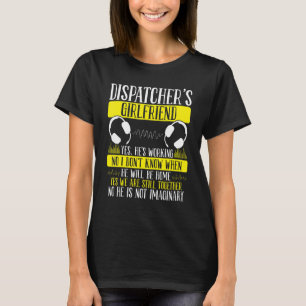 911 Dispatcher Girlfriend Gold Line Flag Emergency T-Shirt