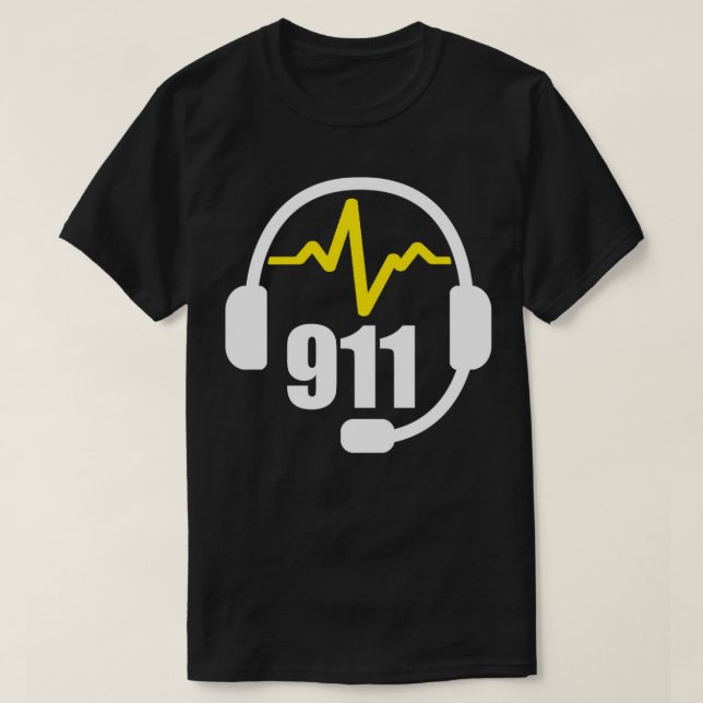 911 Dispatcher Headset T-Shirt (Design Front)