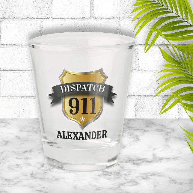 911 Dispatcher Personalised Shot Glass (Creator Uploaded)