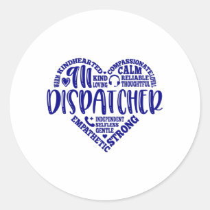 911 dispatcher, responder, police, thin blue line classic round sticker