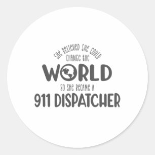 911 dispatcher, responder, police, thin blue line classic round sticker