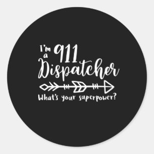 911 dispatcher, responder, police, thin blue line classic round sticker