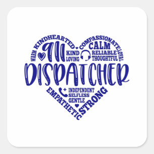 911 dispatcher, responder, police, thin blue line square sticker