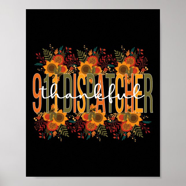 911 Dispatcher Thanksgiving 911 Operator  Poster (Front)