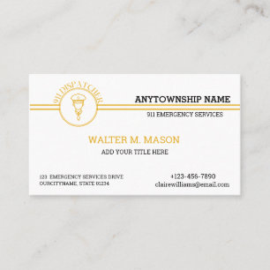 911 Dispatcher Thin Gold Line Stripes Flag  Business Card