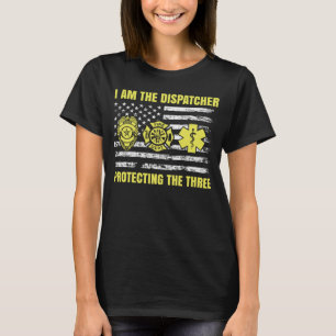 911 Dispatcher Thin Yellow Line Dispatch US Americ T-Shirt