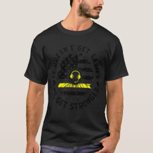 911 Dispatcher Usa Flag Sunflower First Responders T-Shirt