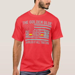 911 Dispatcher Week American Flag Distressed Thin T-Shirt