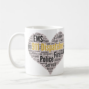911 Dispatcher Word Cloud Coffee Mug