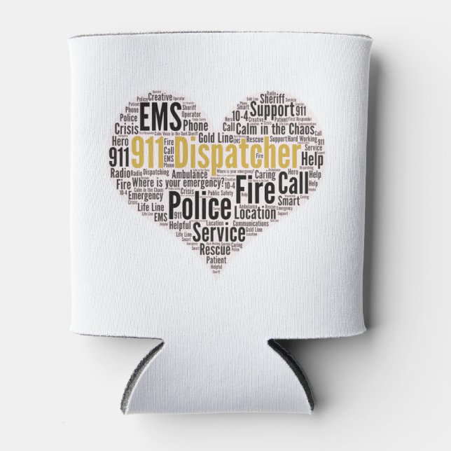 911 Dispatcher Word Cloud Coffee Mug Can Cooler (Front)