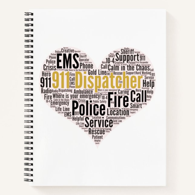 911 Dispatcher Word Cloud Coffee Mug Notebook (Front)