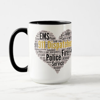911 Dispatcher Word Cloud Mug