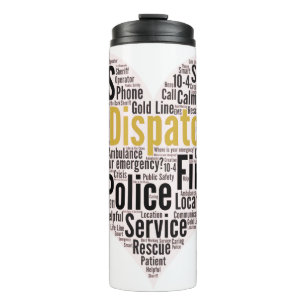 911 Dispatcher Word Cloud Thermal Tumbler