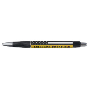 911 Emergency Dispatcher USA Flag Thin Gold Line